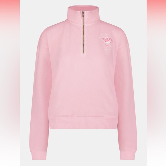 Roller Rabbit Sugarplum Lattice Half Zip Sweatshirt - Picture 3 of 4